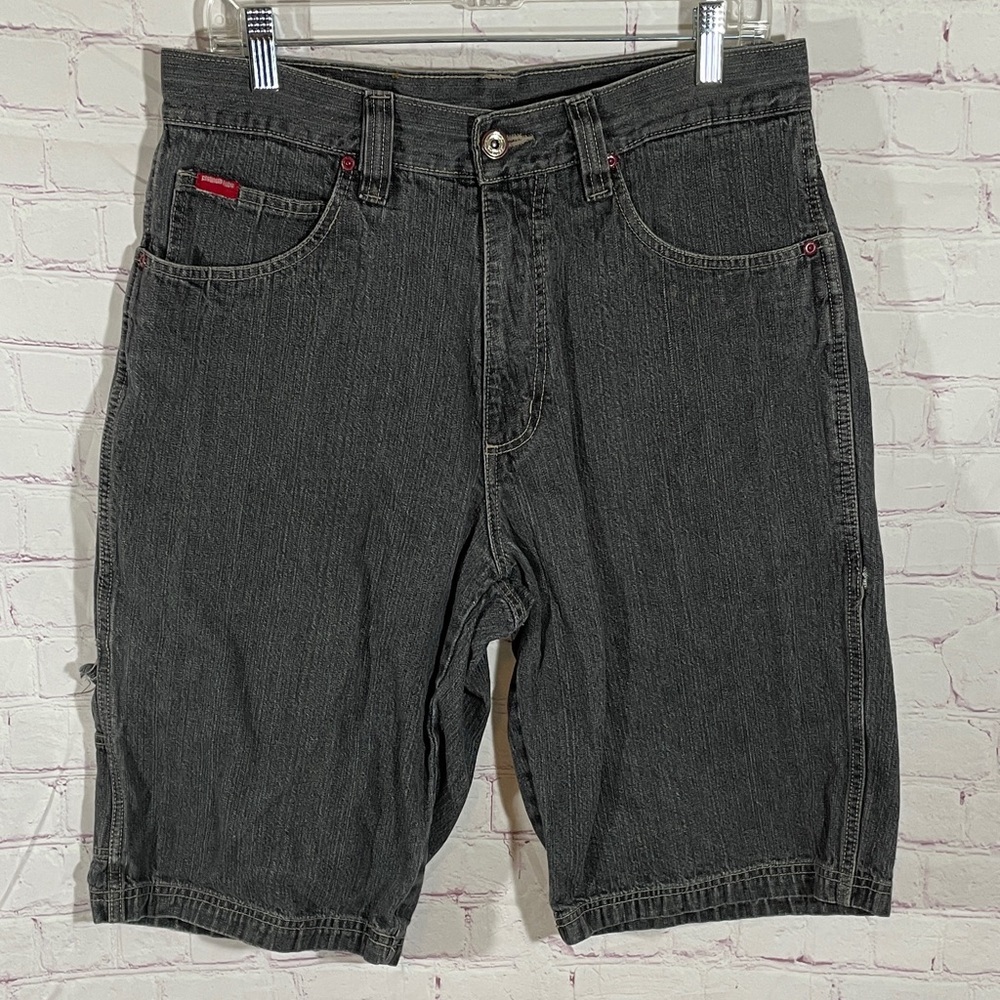 Vintage FUBU Platinum Dark Gray Jean Denim Shorts Size 34